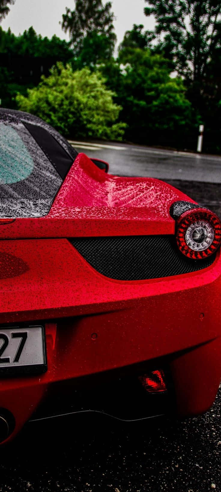 Fondode Pantalla De Un Iphone Xs Max Con El Auto Rojo Ferrari 458 De Project Cars 2.