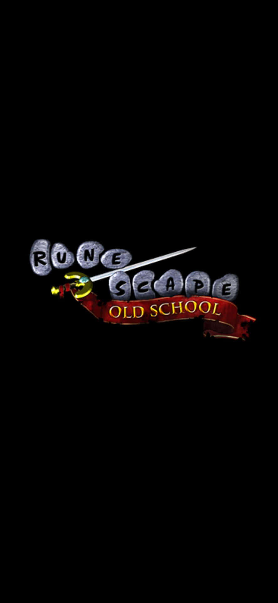 Iphonexs Max Runescape Oldschool Logo Svart Bakgrund.