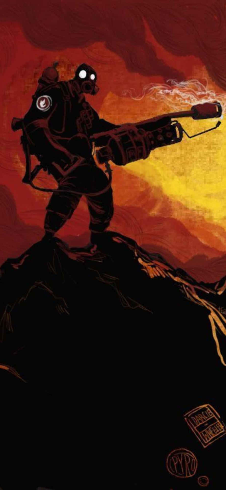 Red Pyro Shadow Iphone Xs Max Team Fortress 2 Background