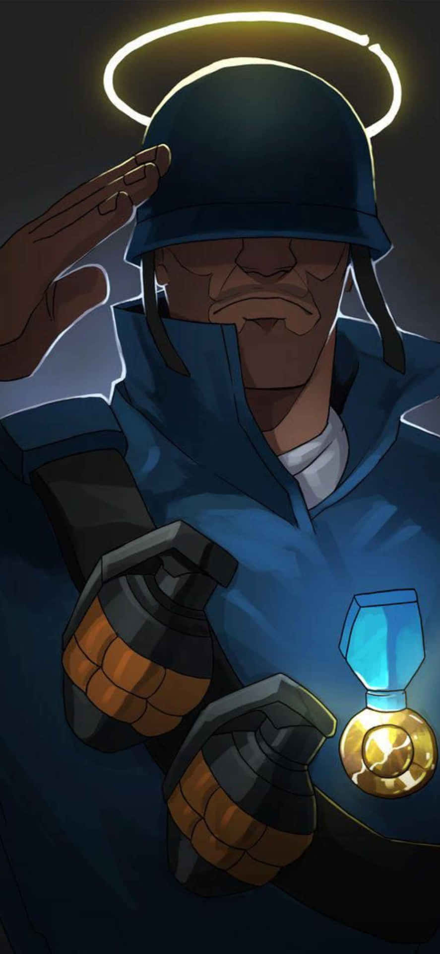 Blue Soldier Iphone Xs Max Team Fortress 2 Background