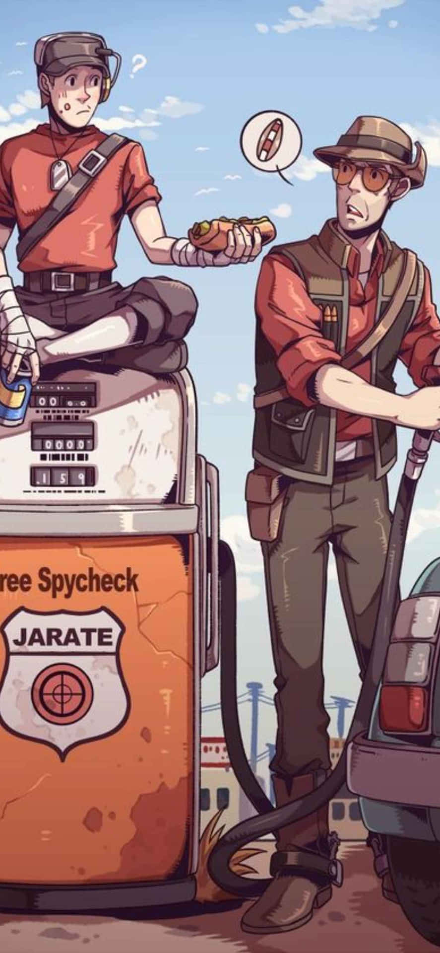 Animated Scout And Sniper Iphone Xs Max Team Fortress 2 Background