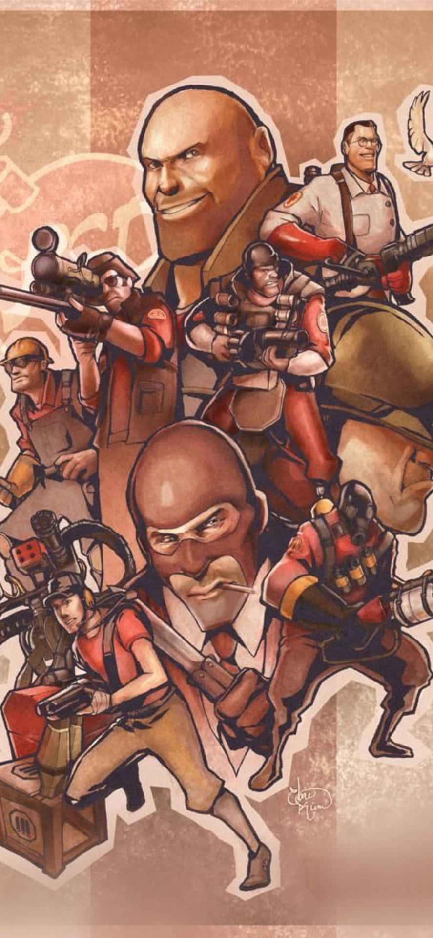 Pop Art Team Red Iphone Xs Max Team Fortress 2 Background