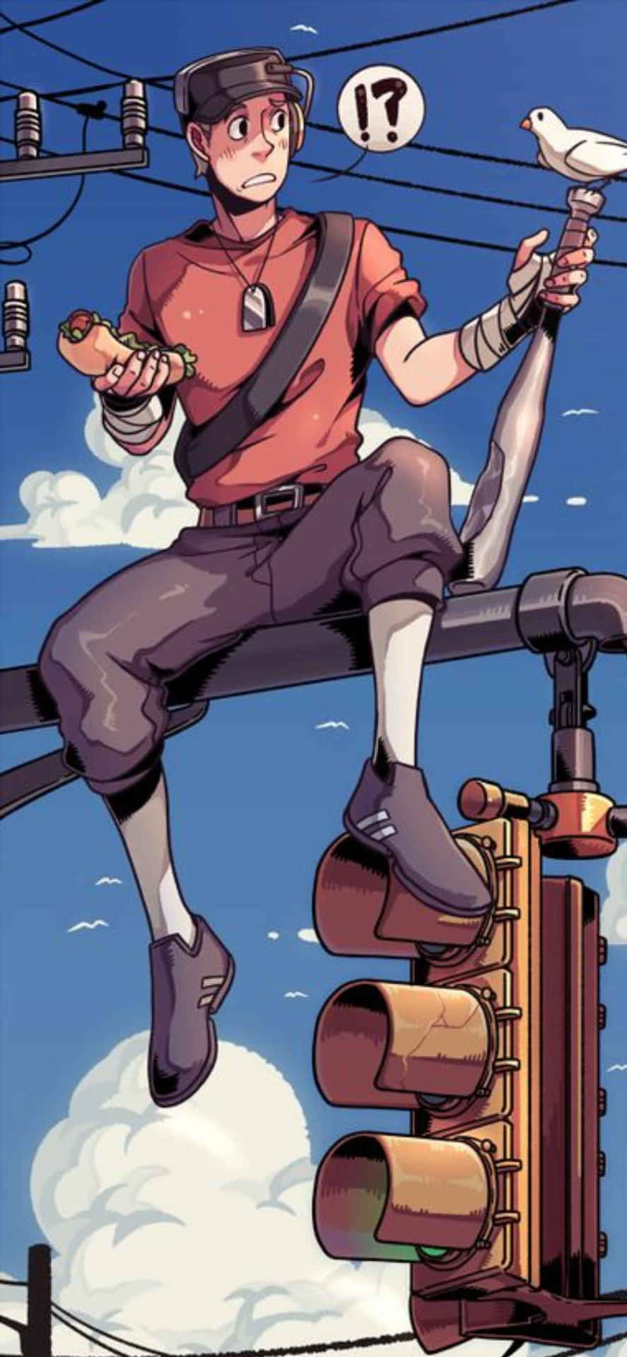 Animated Scout On The Stop Light Iphone Xs Max Team Fortress 2 Background
