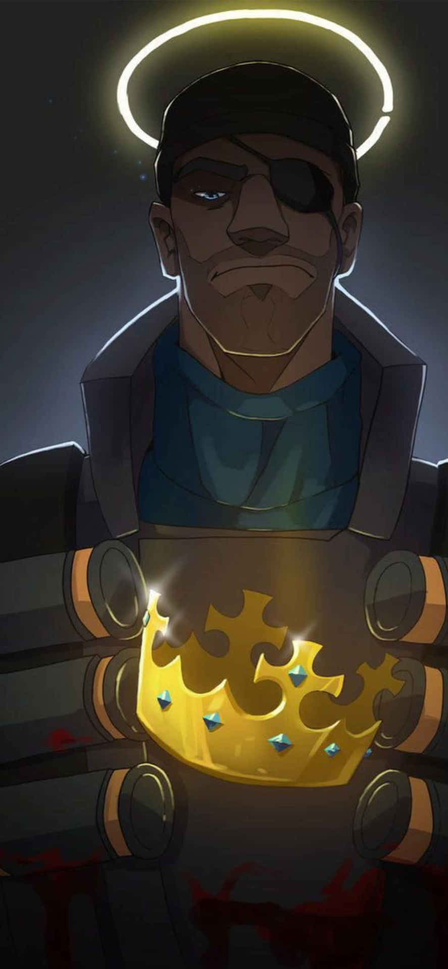 Blue Demoman Character Iphone Xs Max Team Fortress 2 Background