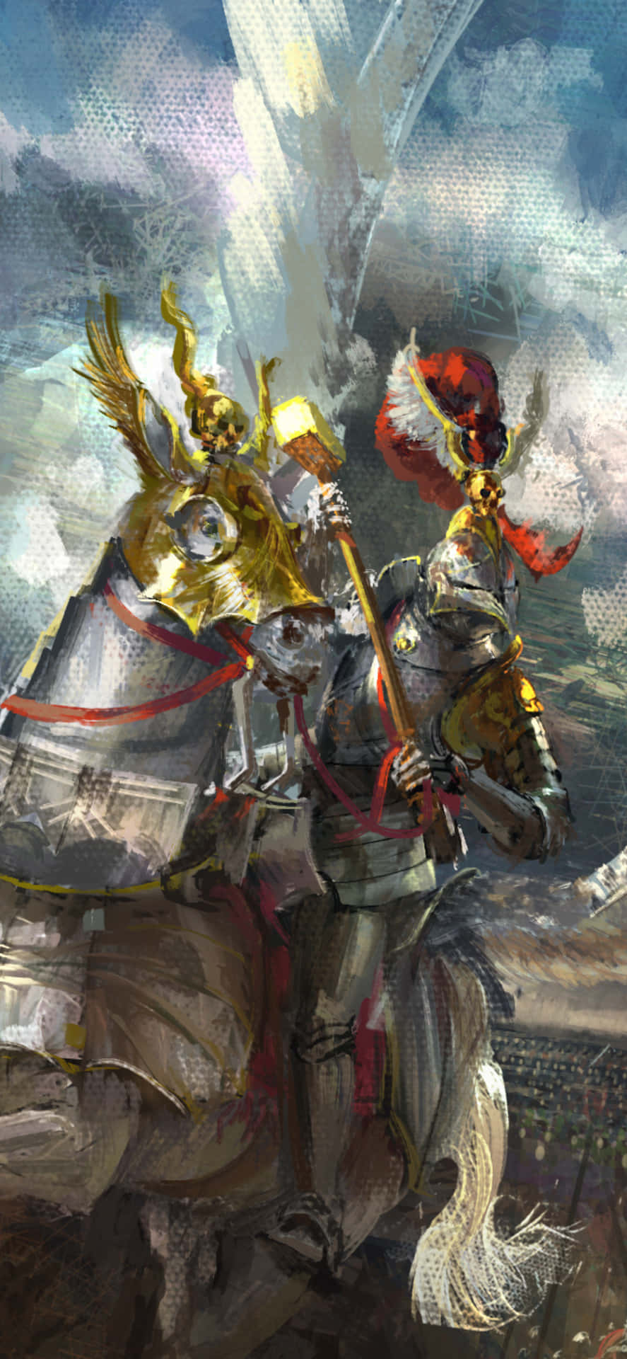 Iphone Xs Max Total War Attila Knight Digital Painting Background