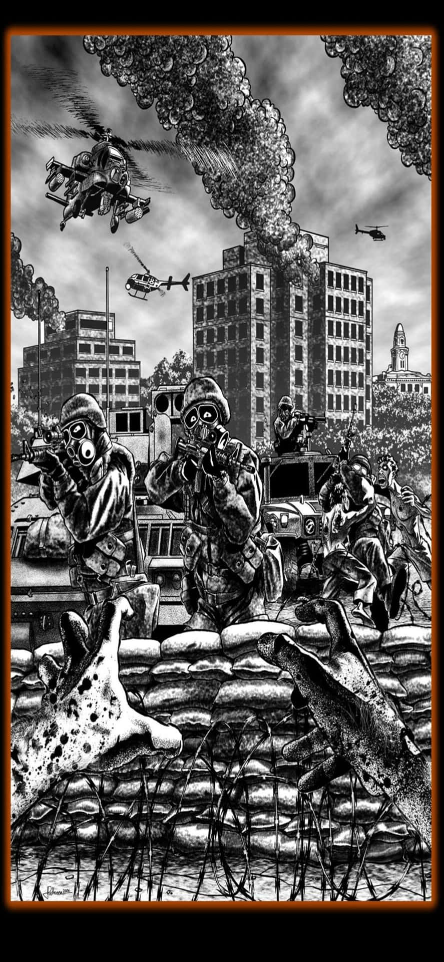 Illustrazionedel Libro World War Z Per Iphone Xs Max Come Sfondo