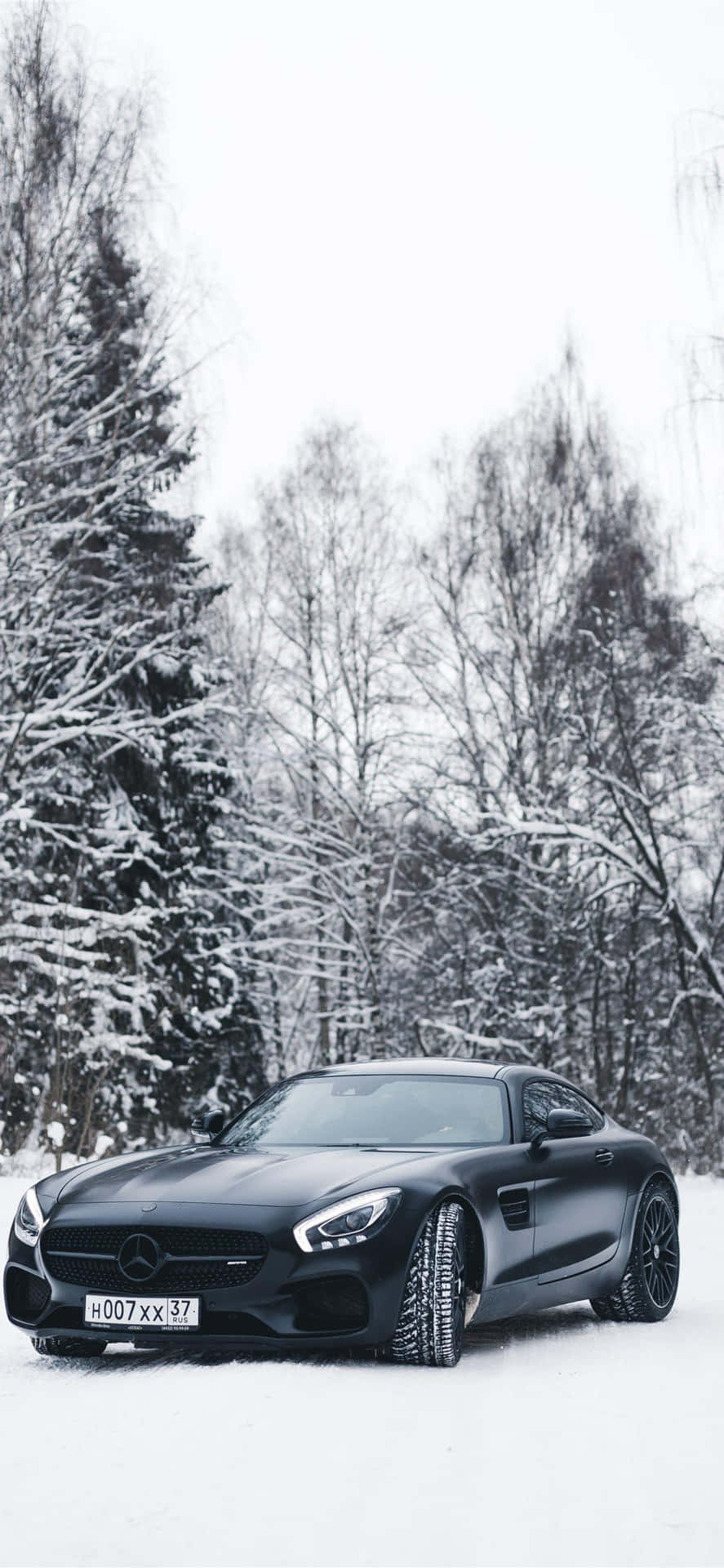 Snöigsvart Gt Iphone Xs Mercedes Amg Bakgrundsbild.
