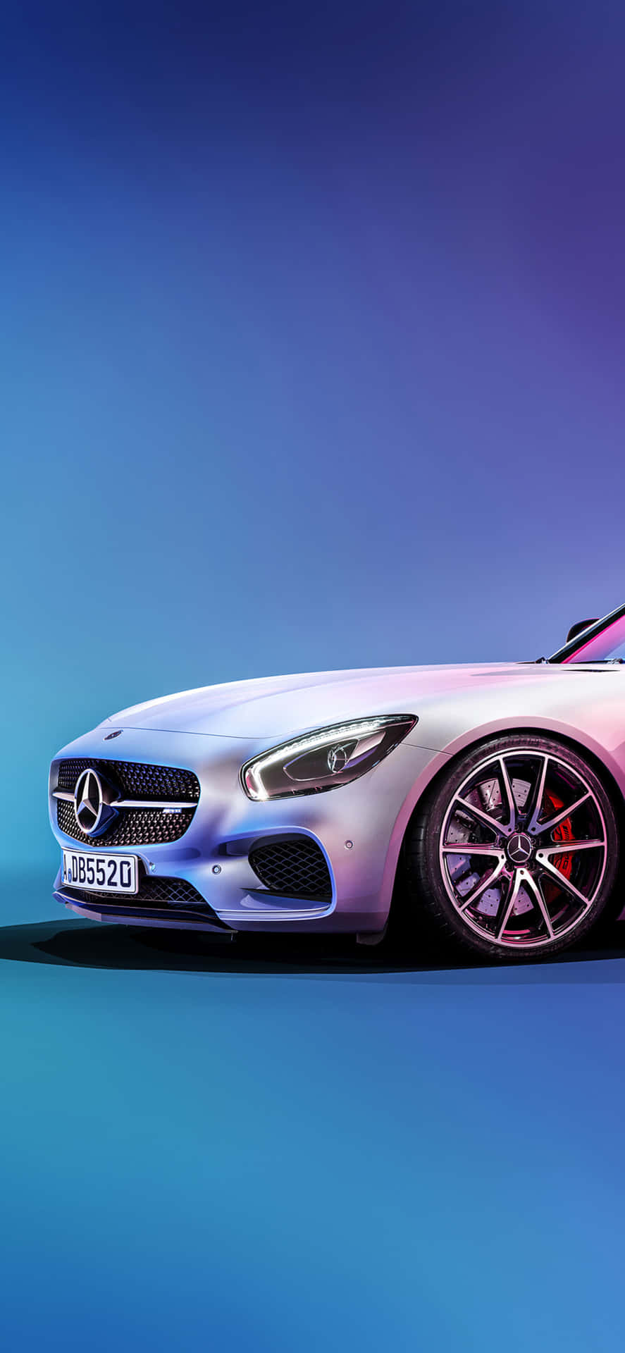 Hvid med blå baggrund iPhone Xs Mercedes AMG baggrund