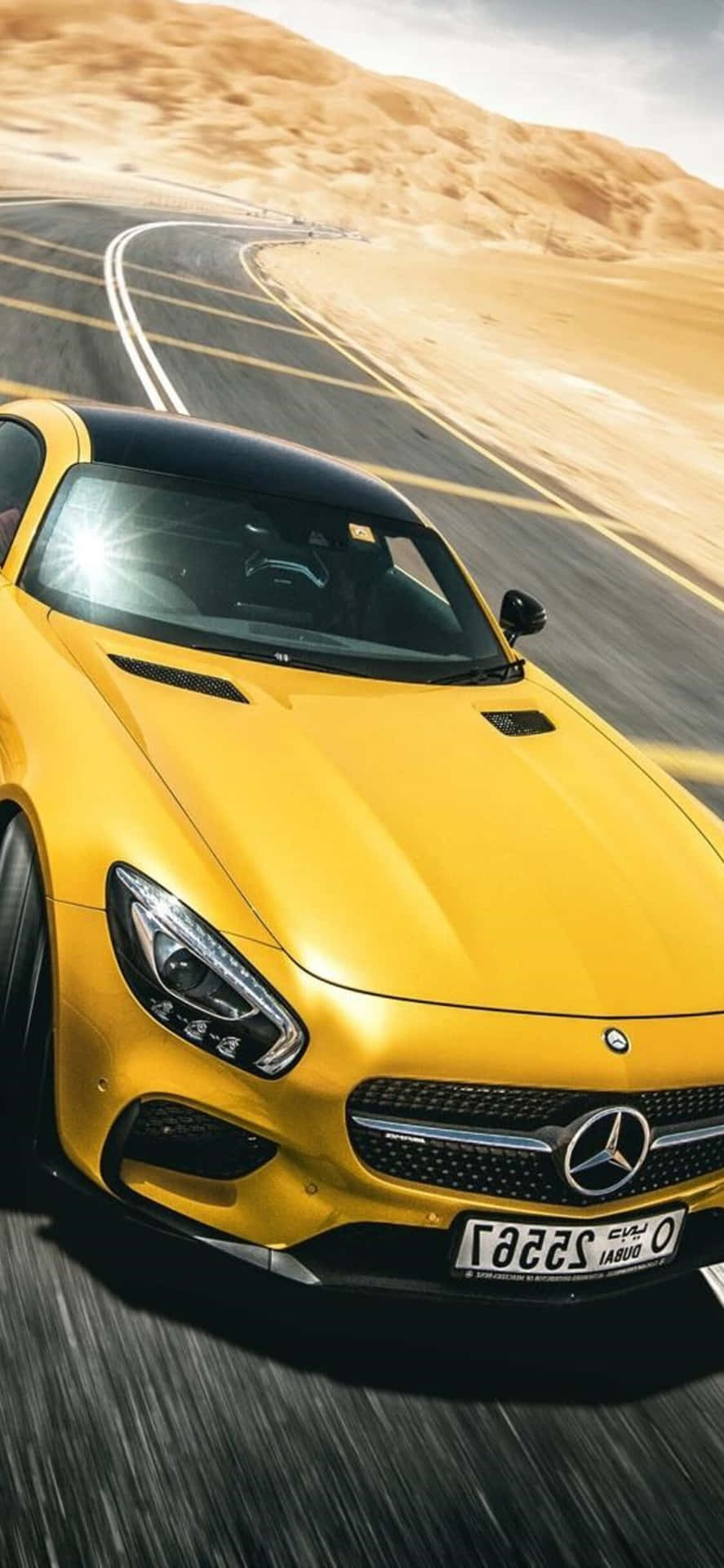 Yellow GT Iphone Xs Mercedes Amg Background