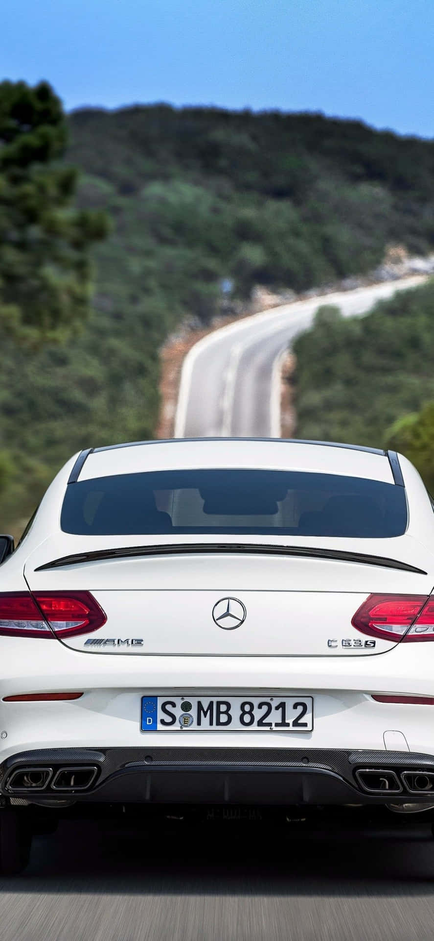 Iphone Xs Mercedes Background White Mercedes-benz S-class On A Road Background