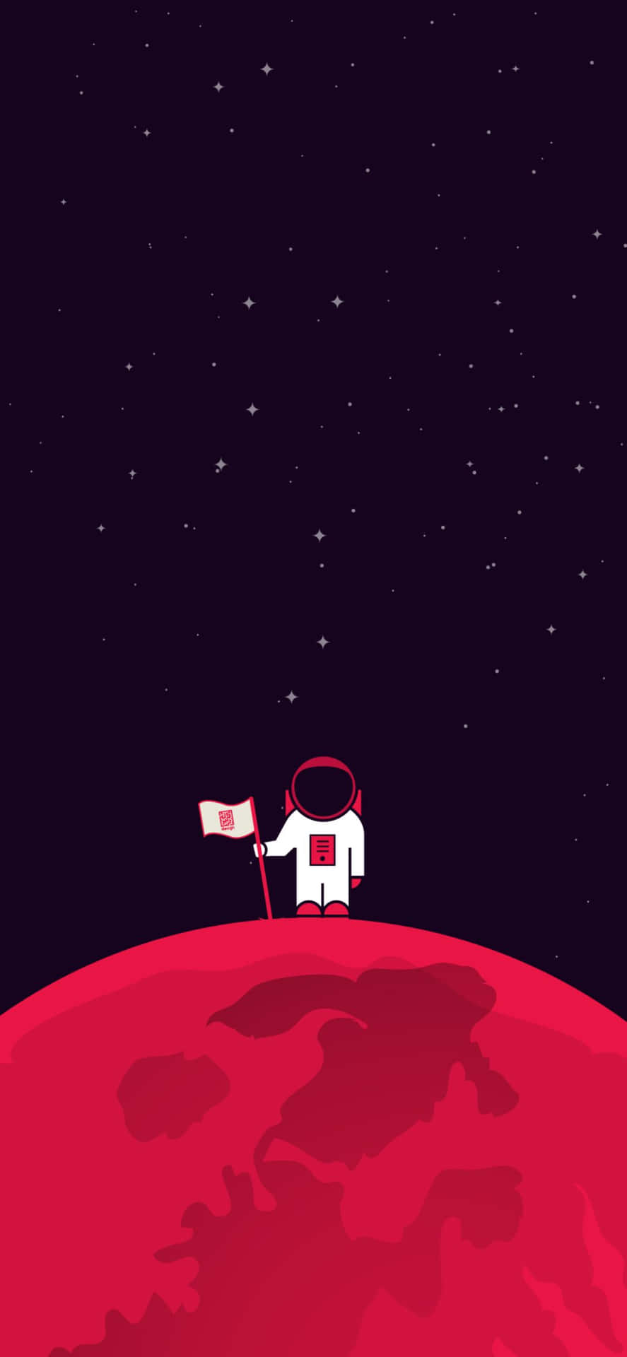 An Astronaut Is Standing On The Red Planet