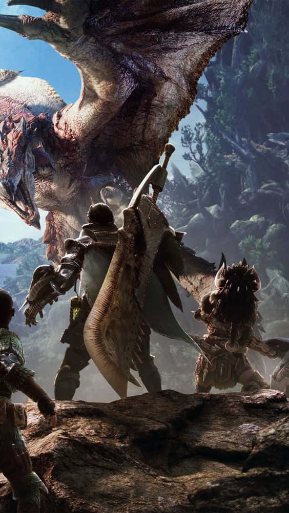 An iPhone Xs provides an immersive experience while playing Monster Hunter World