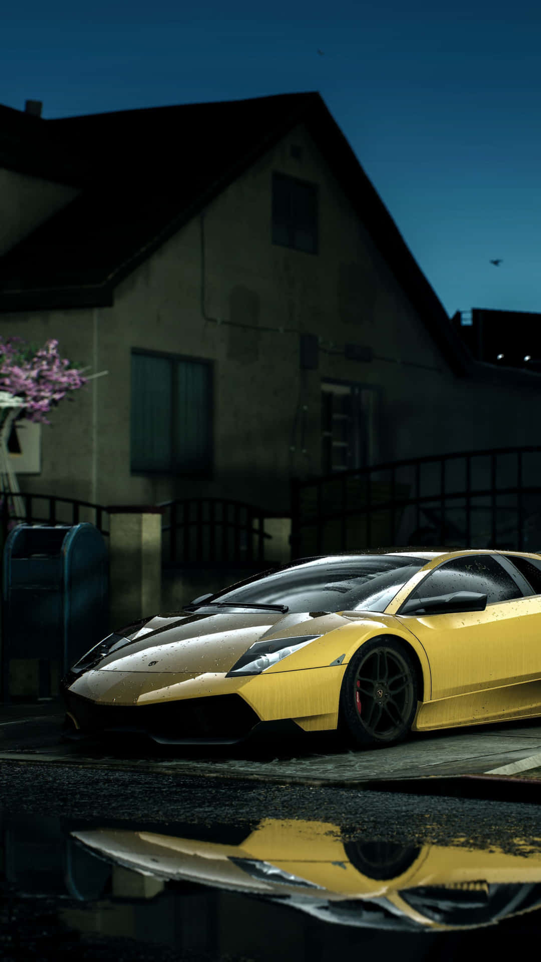 Fondode Pantalla Para Iphone Xs De Need For Speed Payback Con Un Lamborghini Aventador Amarillo.