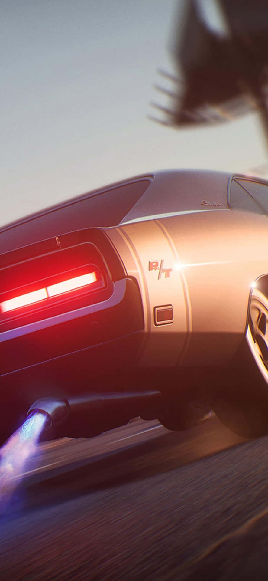 Iphonexs Bakgrund Med Need For Speed Payback - Grå Dodge Charger.