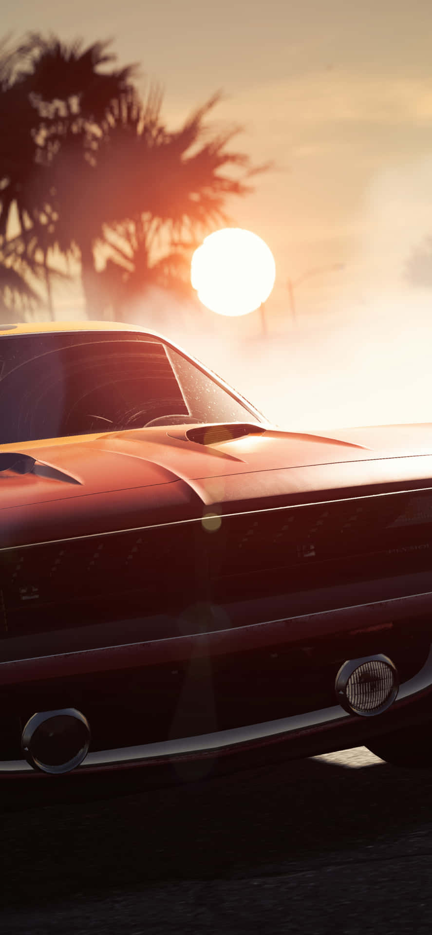 Iphonexs Bakgrundsbild För Need For Speed Payback Med En Kopparfärgad Dodge Challenger.