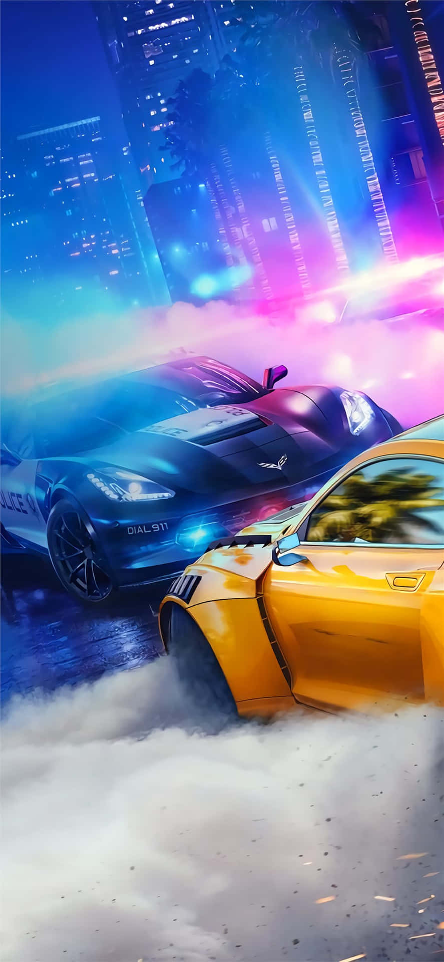 Iphonexs Bakgrund Need For Speed Payback Gul Bil Drifting.