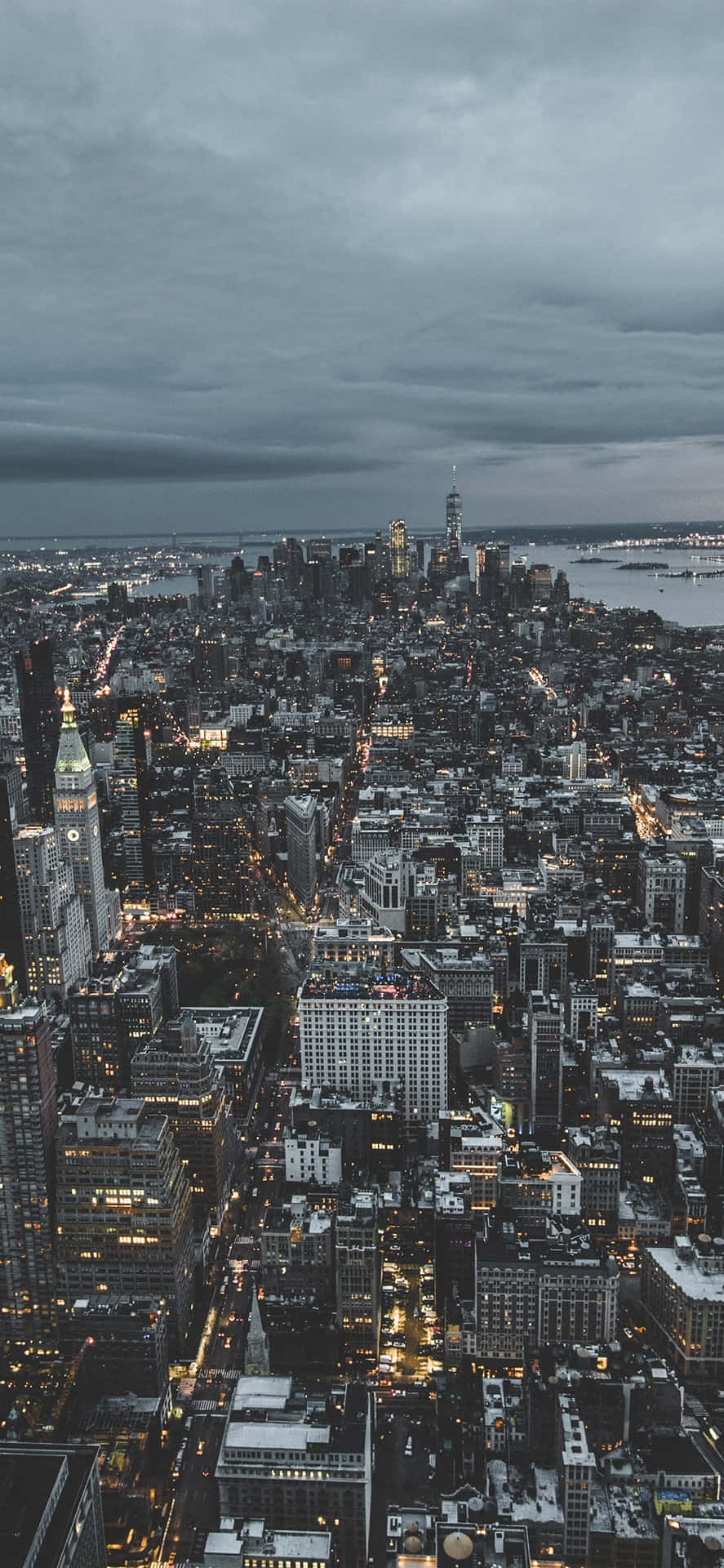 Utsiktöver New York Citys Hisnande Sevärdheter Sett Från Den Livfulla Iphone Xs-en.