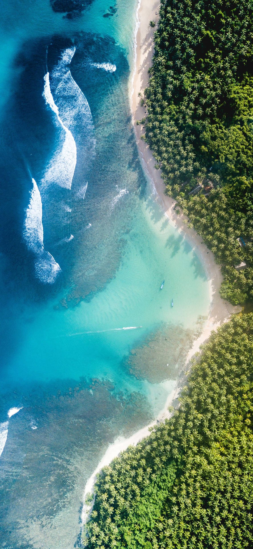 Iphone Xs Ocean Tropical Island Luftfoto Wallpaper