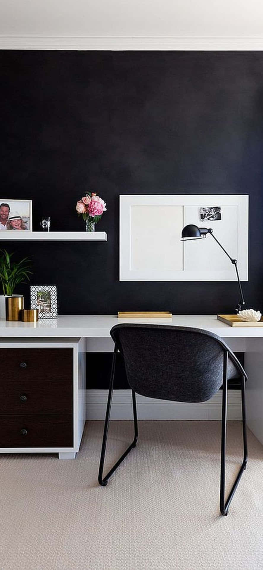 iPhone XS Office With Black Chair Background