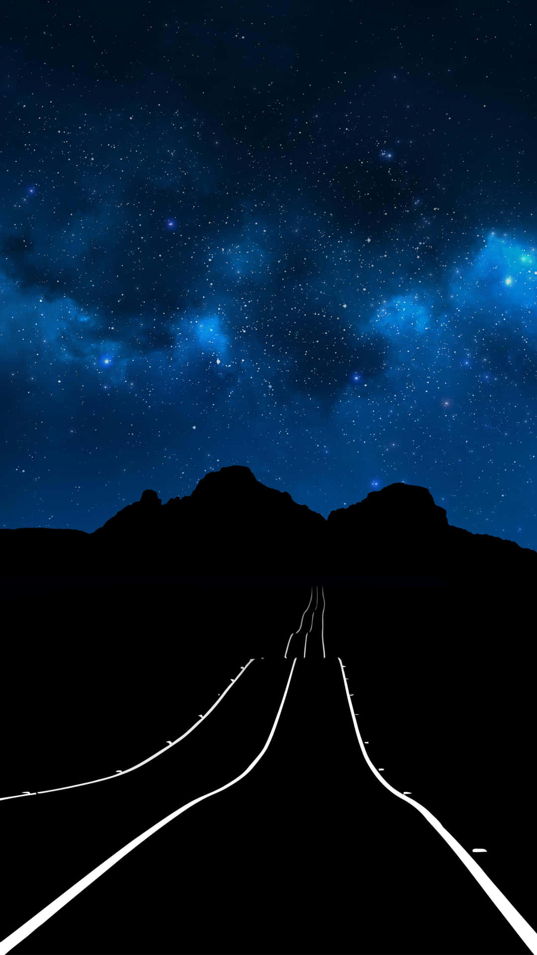 Vej fører til bjerg iPhone XS OLED-baggrund