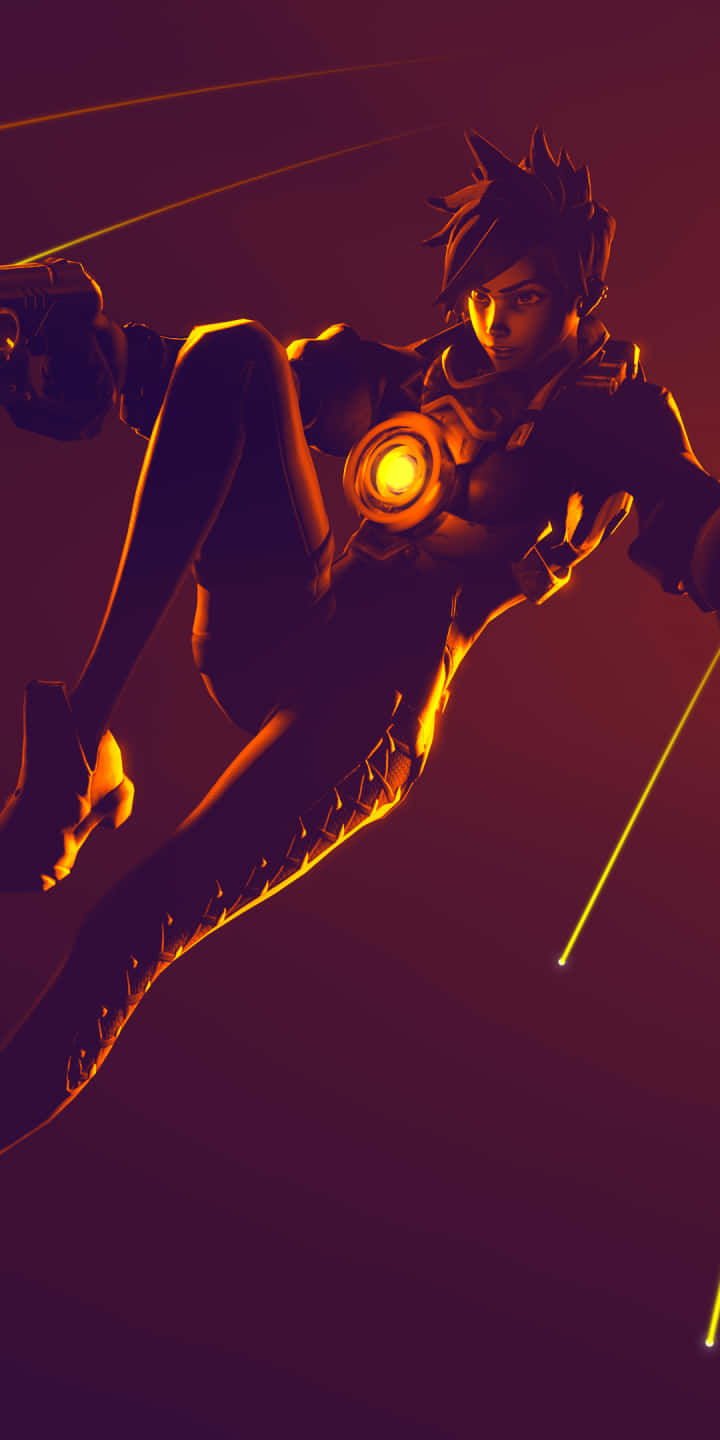 Leaping Tracer iPhone XS Overwatch Background