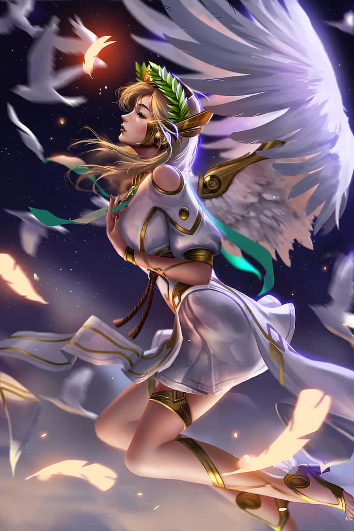 Flying Angelic Mercy Iphone Xs Overwatch Background