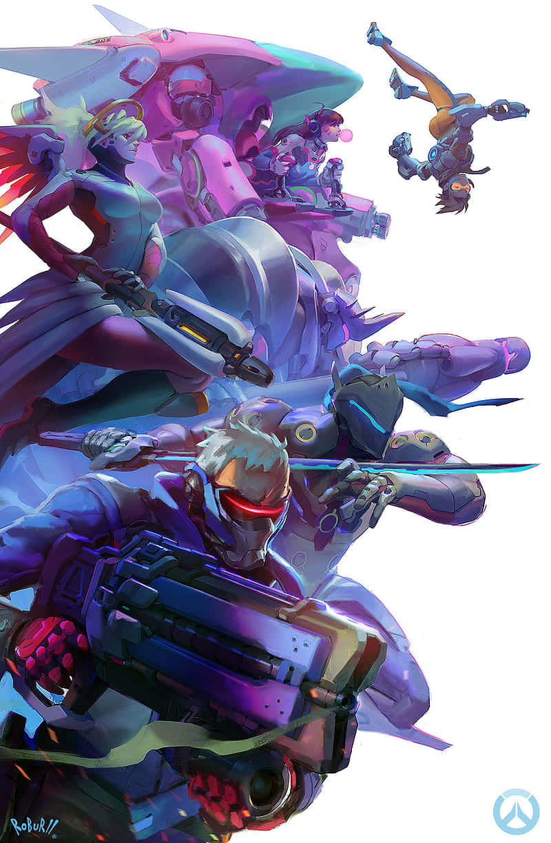Purple And Blue Aesthetic iPhone XS Overwatch Background