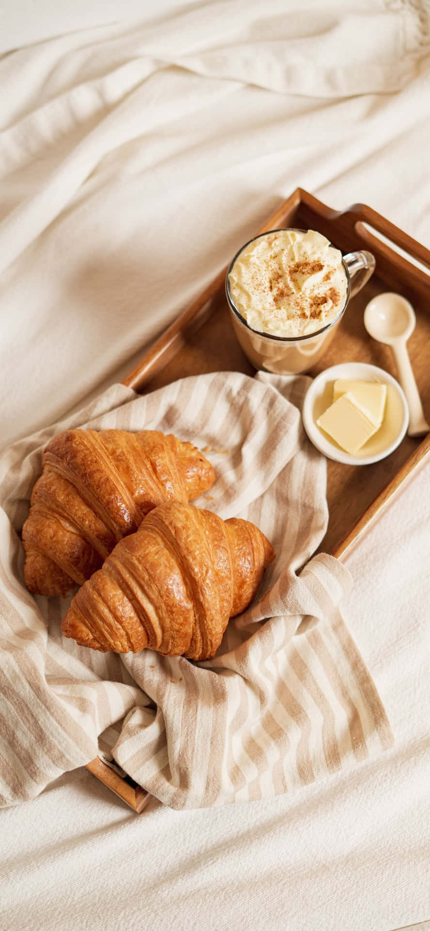 Croissants And Caffeine iPhone XS Pastries Background