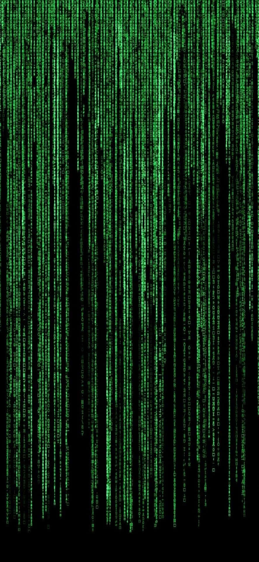 Iphonexs Programmeringsbakgrund Grön Matrix.