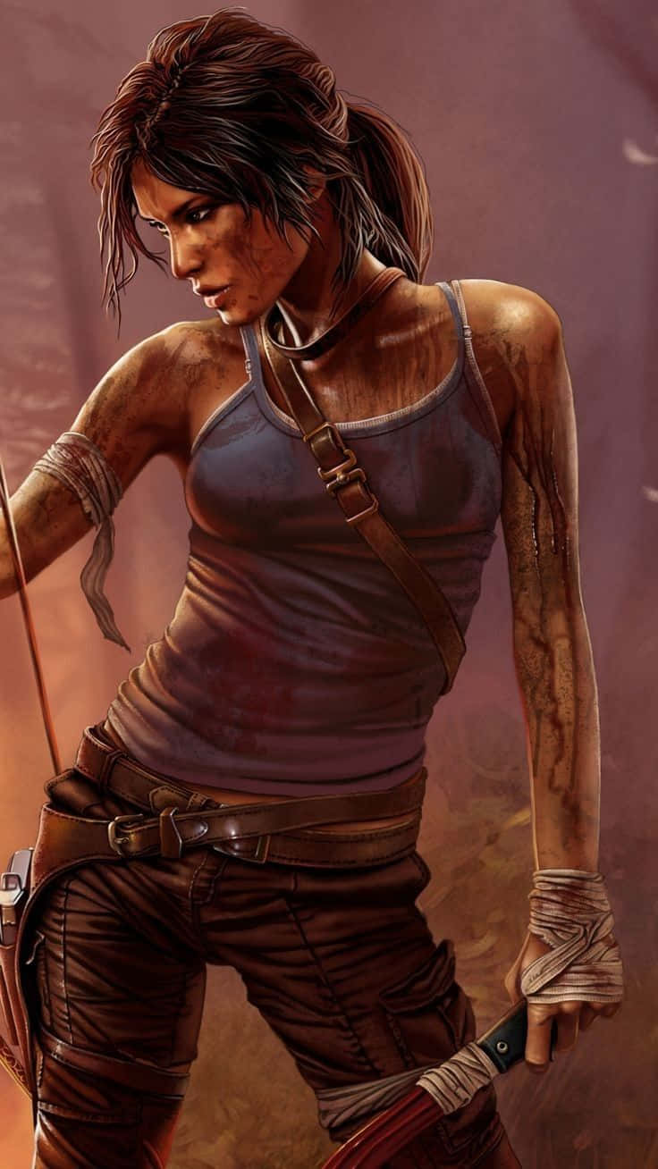 Besejr de mest dristige eventyr med Iphone Xs og Rise Of The Tomb Raider tapet.
