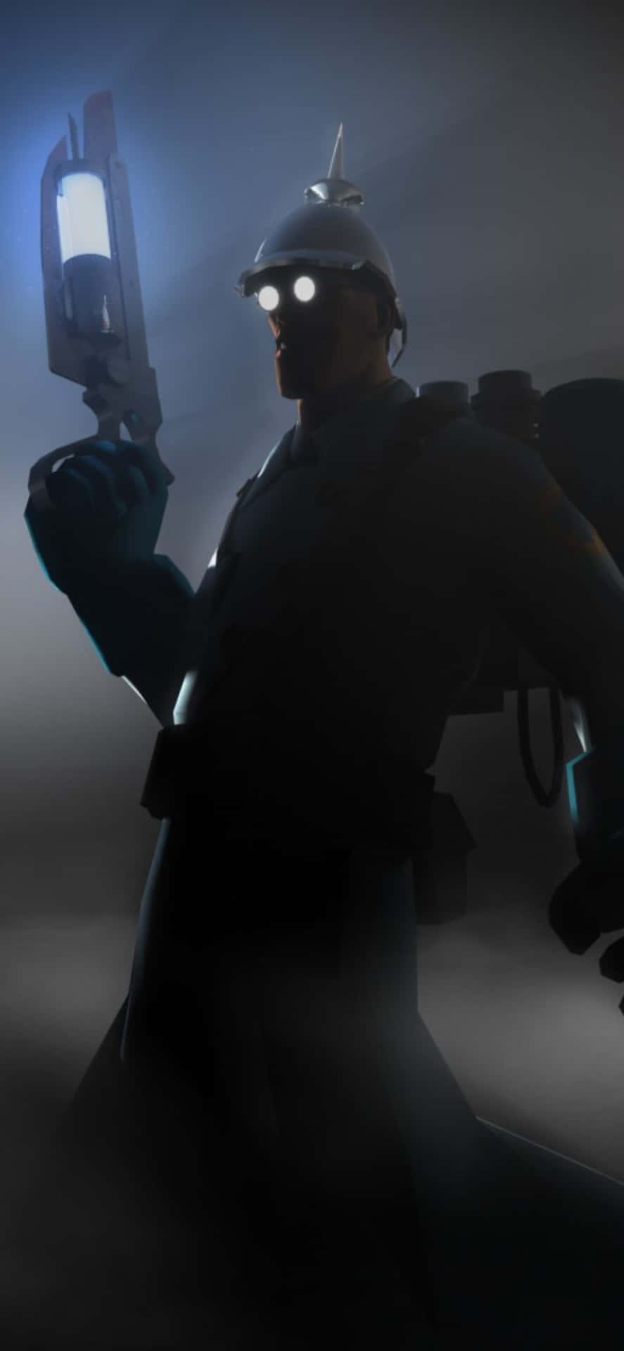 Iphonexs Bakgrund Med Team Fortress 2 Medic Silhouette.