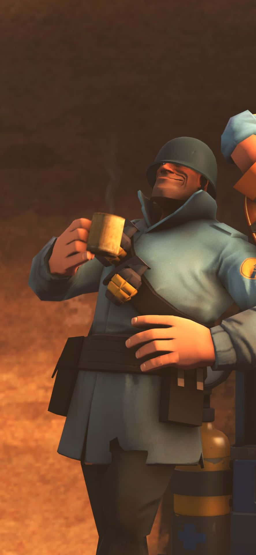 iPhone XS Team Fortress 2 Blue Soldier Background
