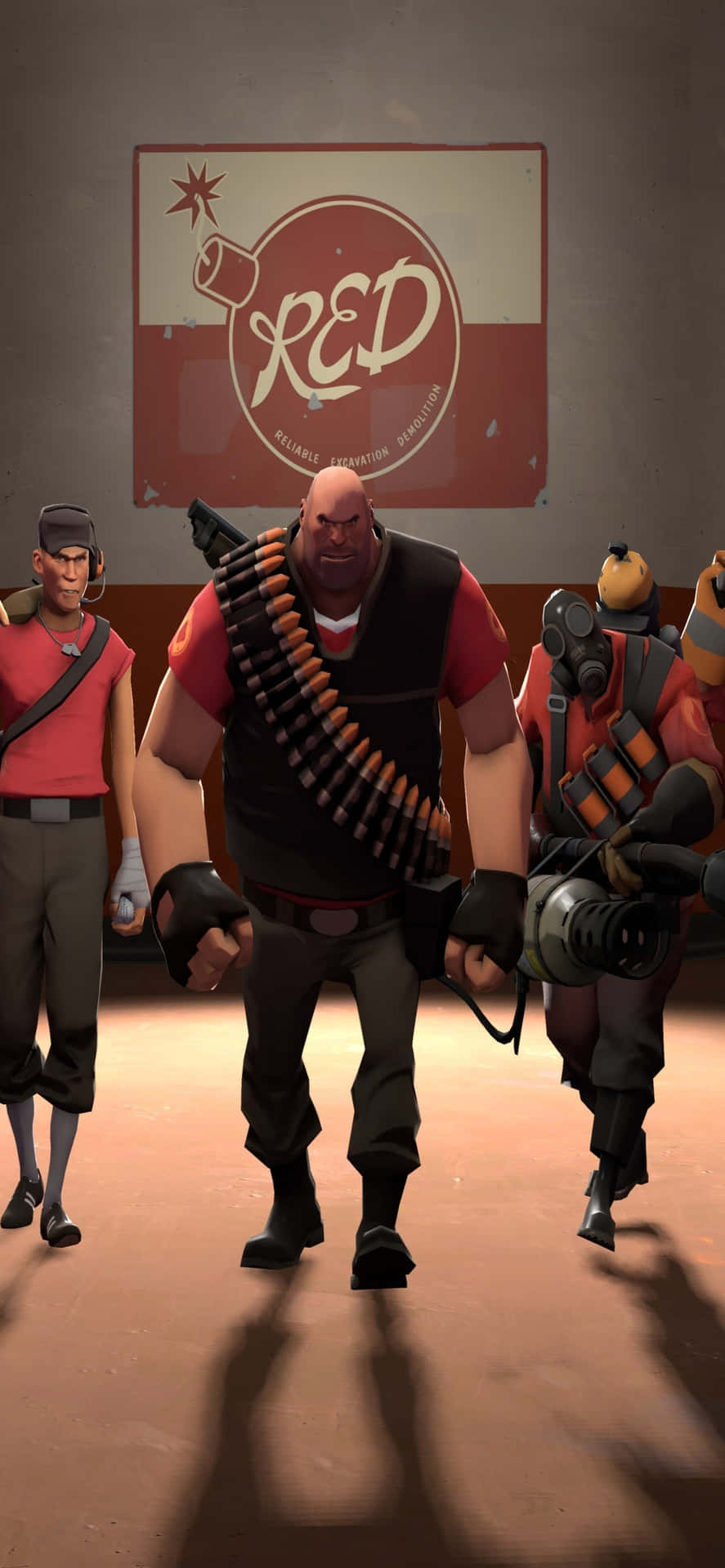 Iphone Xs Tf2 Background Red Team's Scout Heavy And Pyro