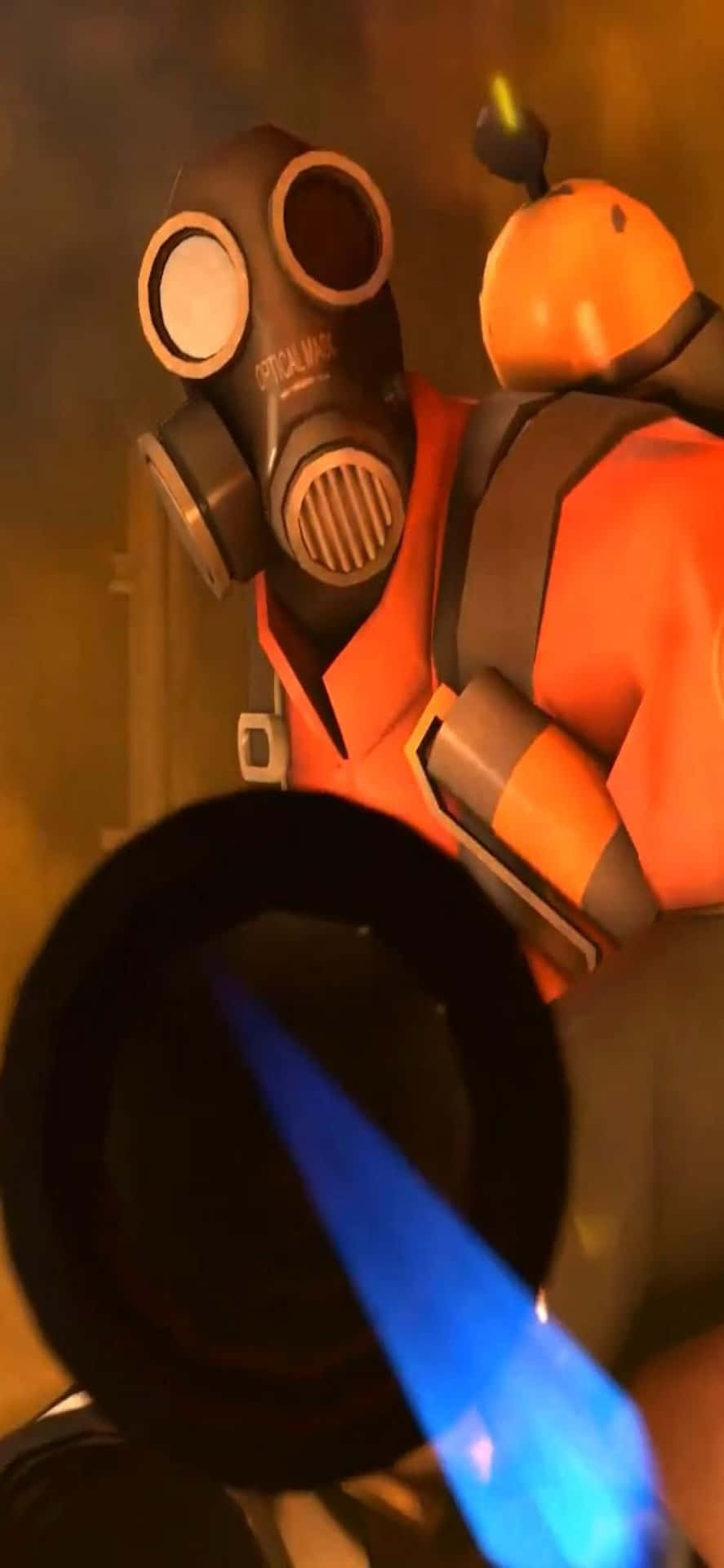 Iphone Xs Tf2 Background Pyro Aiming His Flamethrower