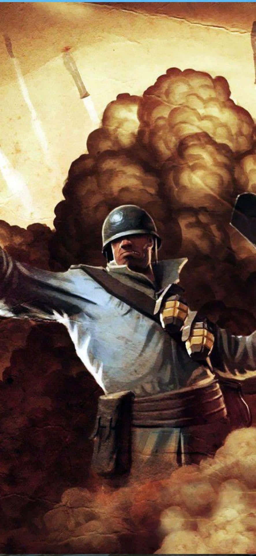 Iphone Xs Tf2 Background The Blue Soldier With Explosive Background