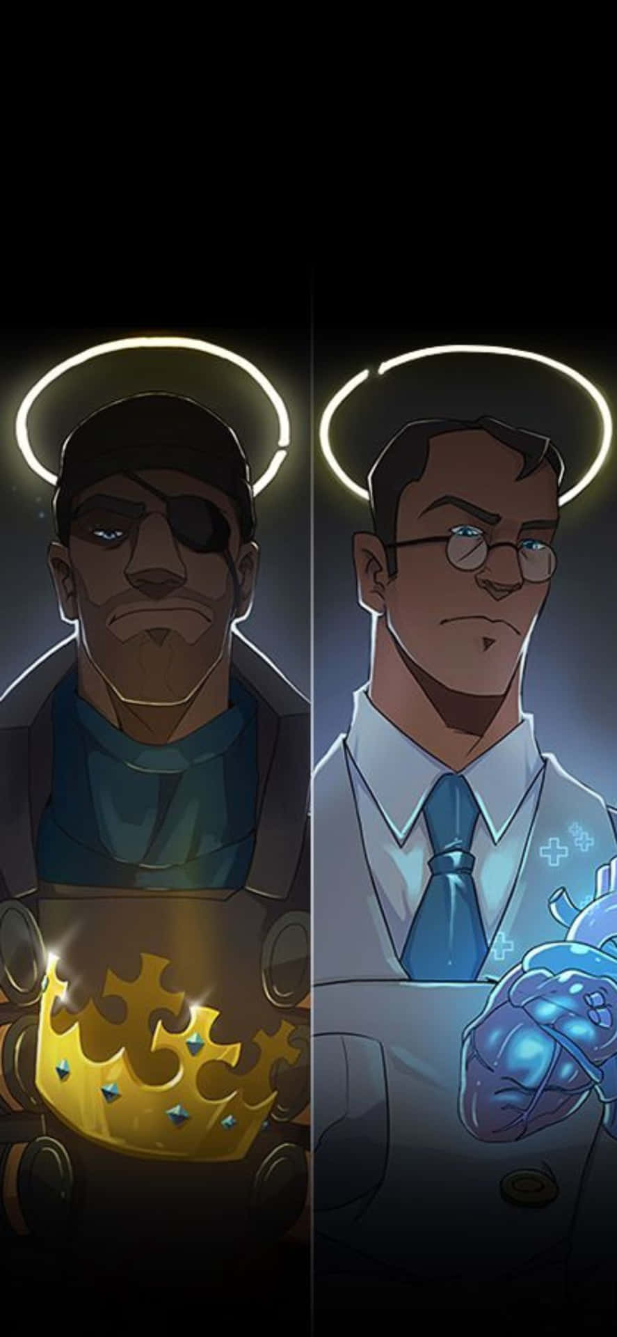 Iphone Xs Tf2 Background Demoman And The Medic Halos