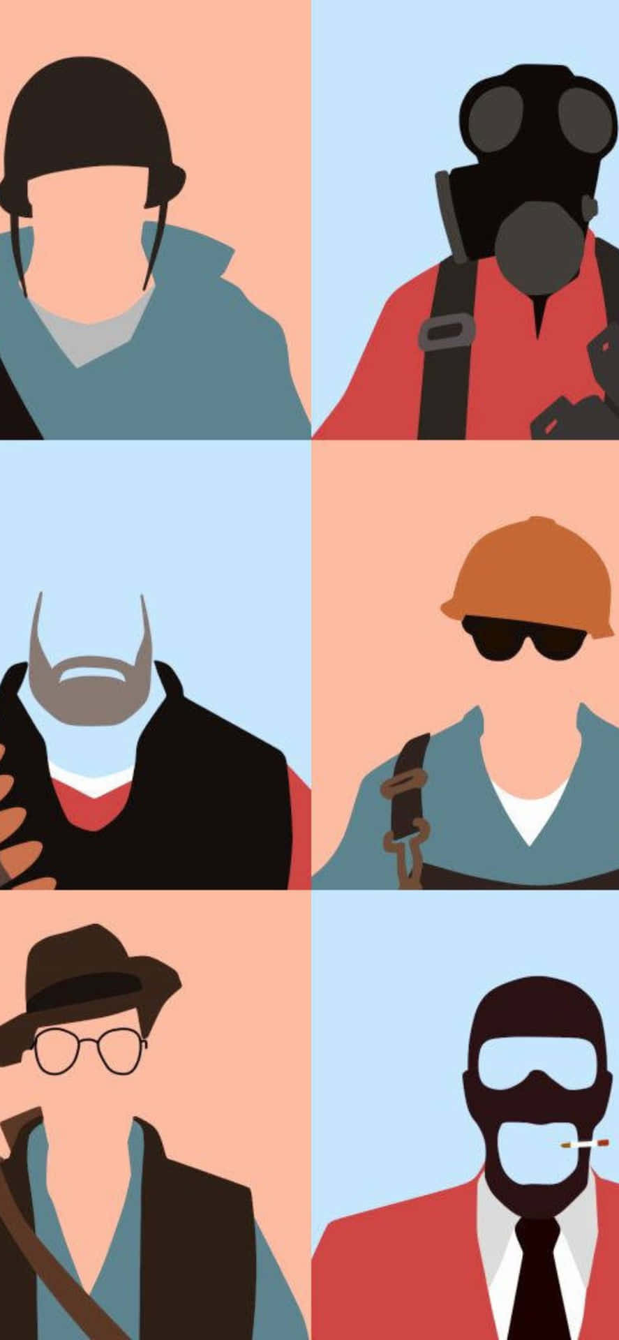 Iphone Xs Tf2 Background Colorful Silhouettes Of Characters