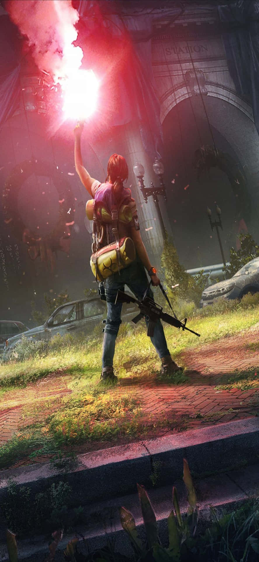 Iphone Xs The Division Background Woman With A Flare Gun