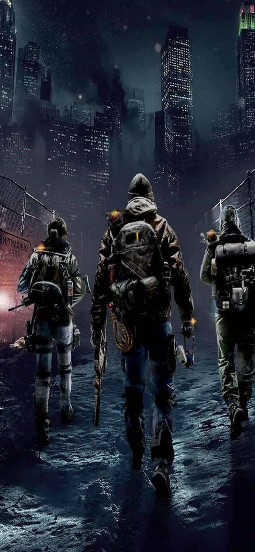 Iphone Xs The Division Background Three Man Squad City