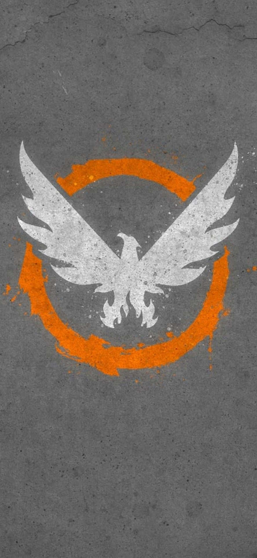 Iphonexs Hintergrund: The Division, Weißes Phoenix-logo.