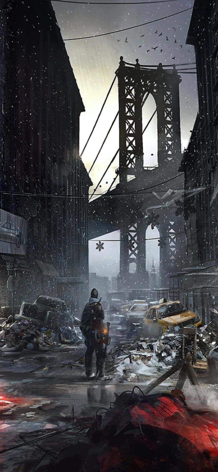 Iphonexs Hintergrundbild Ruinierte New Yorker Straße - The Division