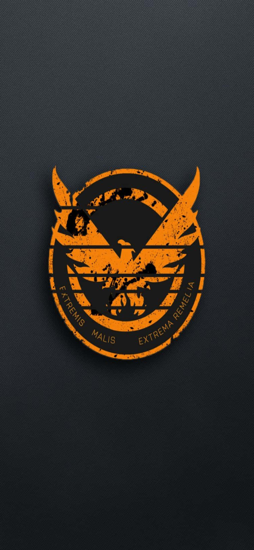 Iphonexs Bakgrundsbild Med Orange Phoenix-logotyp Från The Division.