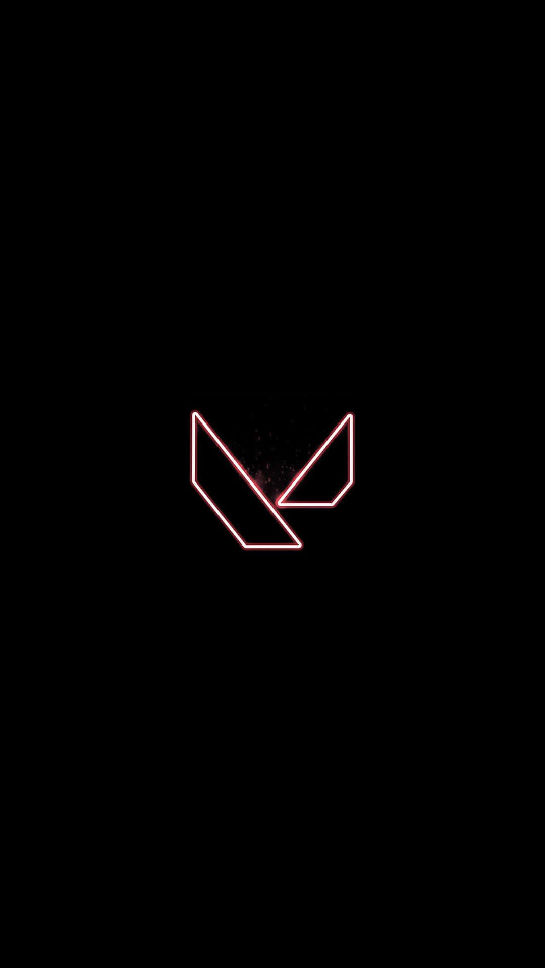 Iphonexs Valorant Minimalistiskt Rosa Neonbakgrund Logo.