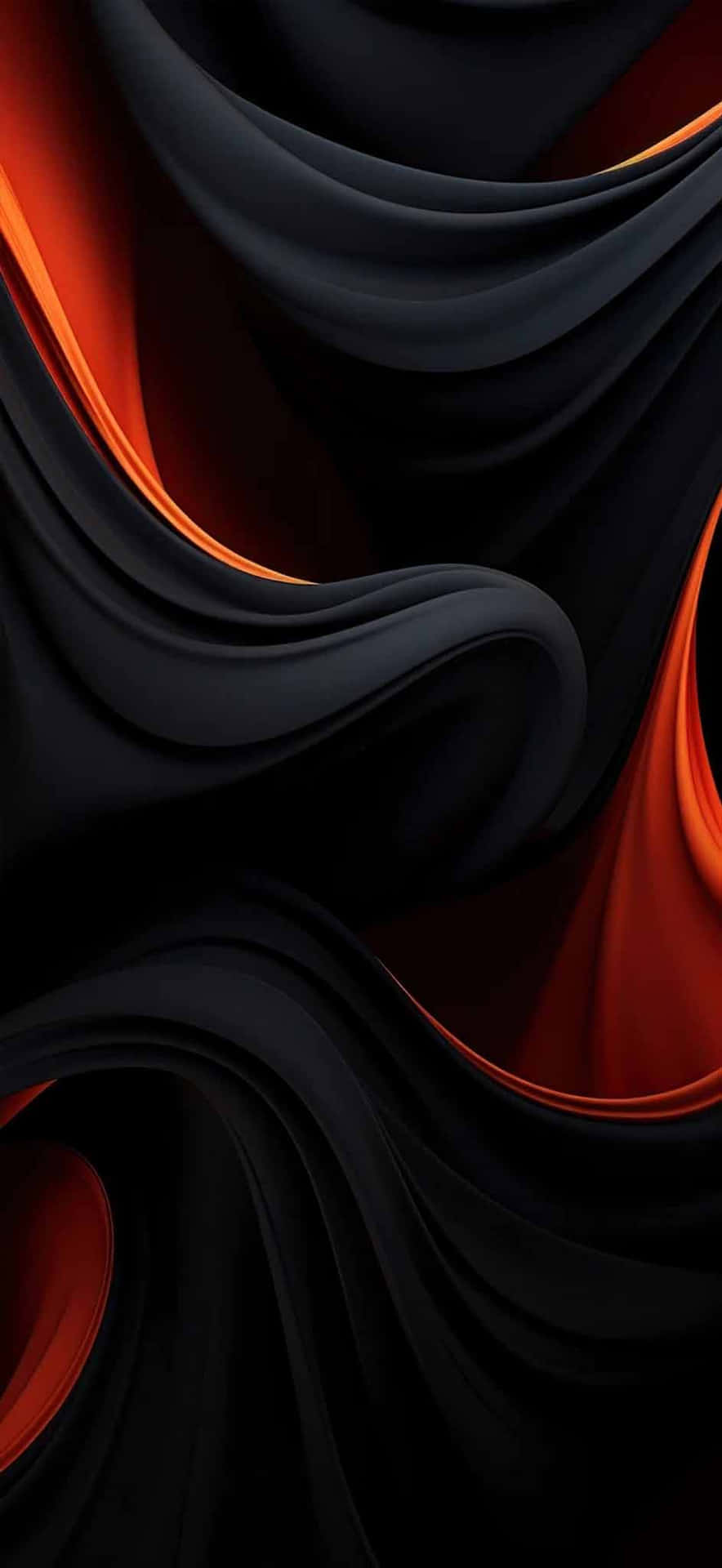 Olas Abstractas Negras Y Rojas Para Iphone17 Fondo de pantalla