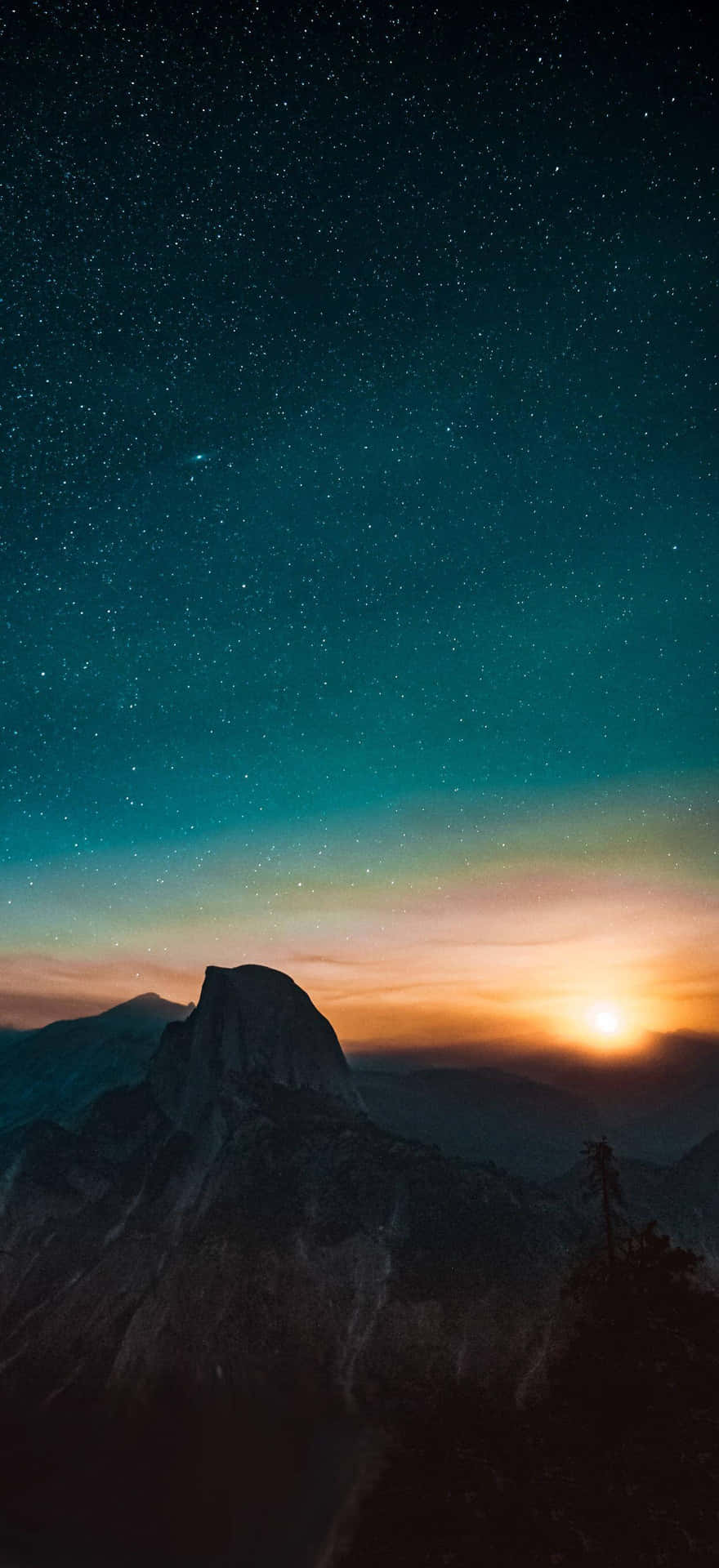 IPhones XS Max Starry Sunset Landscape Wallpaper