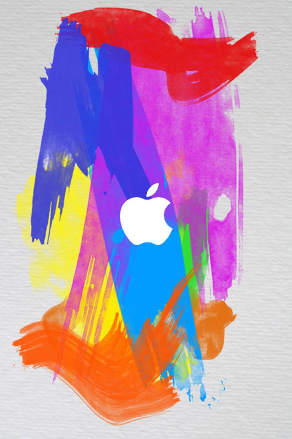 Ipodtouch Apple-logotyp På Färgglada Penselstreck. Wallpaper