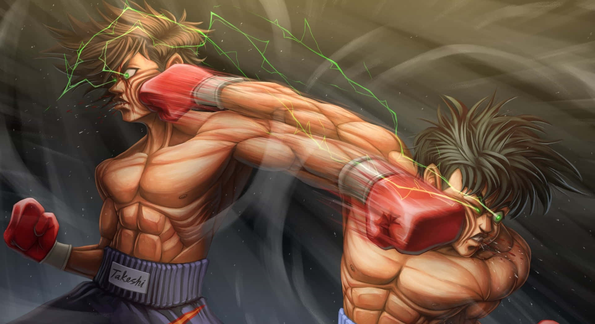 Ippo Makunouchi Dynamic Punch Illustration Wallpaper