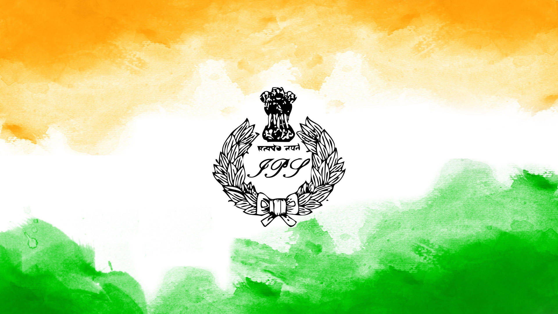 Ips Logo Indian Flag Watercolor Wallpaper