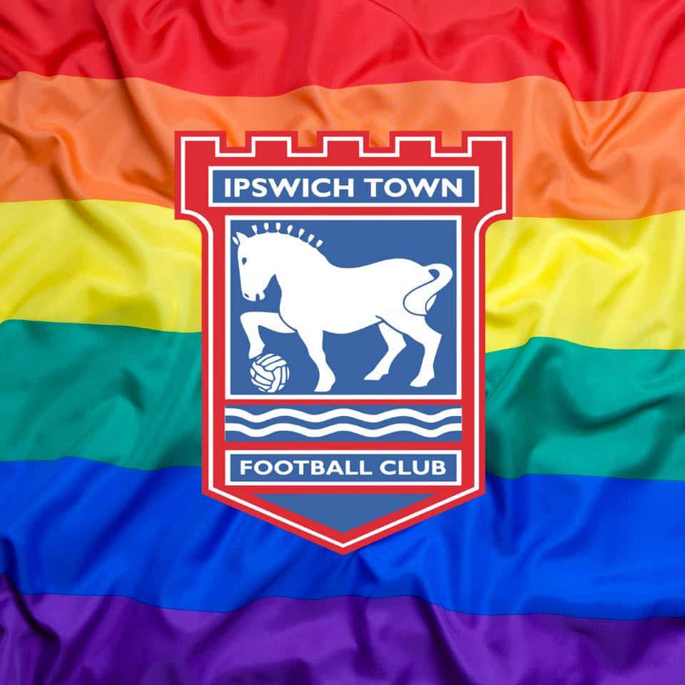 Ipswich Town Football Club's logo on a blue background Wallpaper