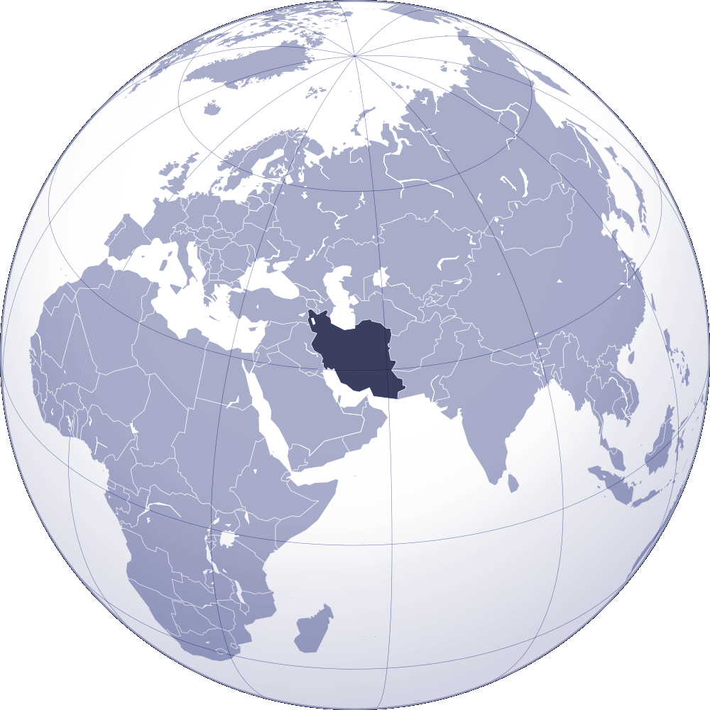 Iran Highlighted Global Map PNG